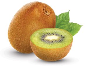 Fresh Kiwi fruit with leaves isolated Premium psd